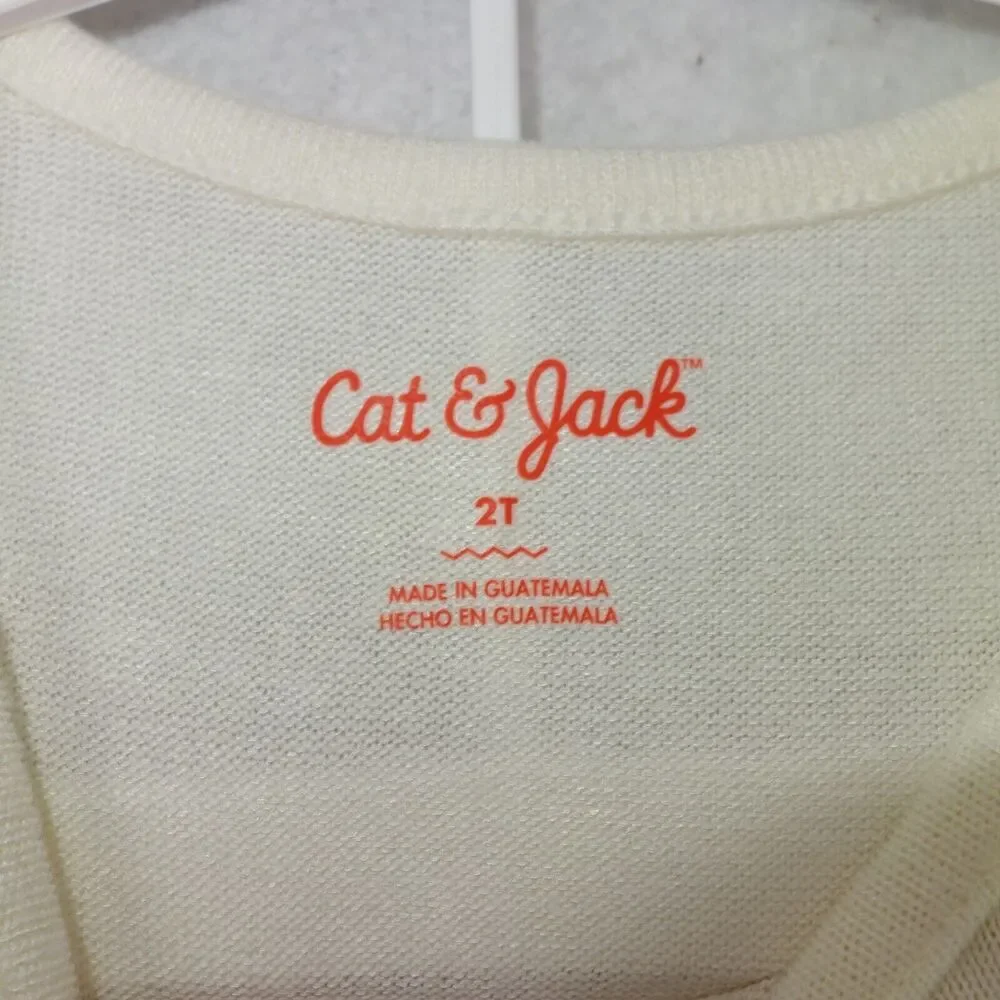 NEW Cat & Jack 2 Piece Outfit Glitter Reindeer Red Stars Chrsitmas Girls 2T - Picture 4 of 7